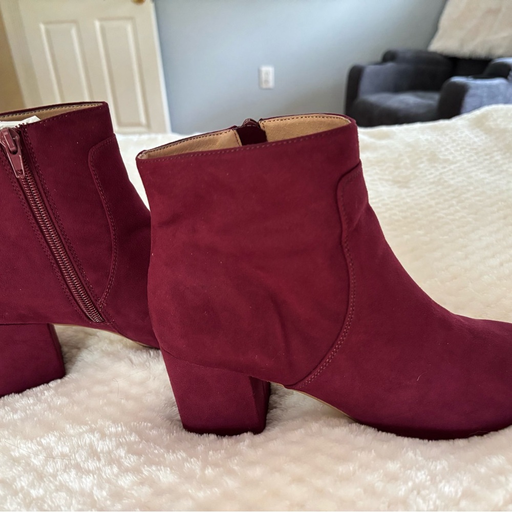 LOFT Rich Burgundy Ankle Booties